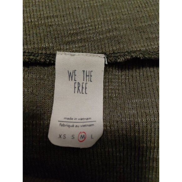 We The Free | Free People Green Slouch Neck Knit Long Sleeve Top Medium - Picture 8 of 8